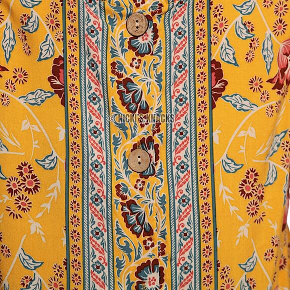 Rachel Rachel Roy Yellow Floral Boho Sleeveless Tank Top High Low Hem Size S - Picture 6 of 10